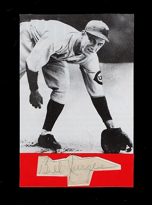 1931/38 BILLY JURGES-CHICAGO CUBS 4X6 AUTOGRAPHED CUT W/ Photo Poster painting-d.1997