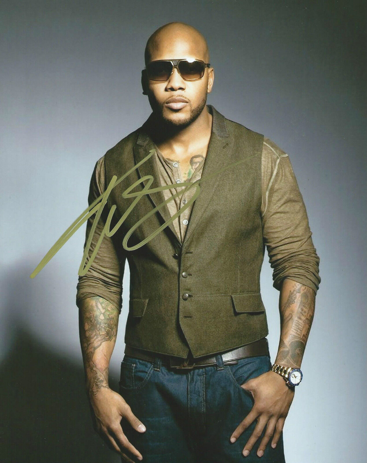 **GFA Right Round - Rapper *FLO RIDA* Signed 8x10 Photo Poster painting AD2 COA**