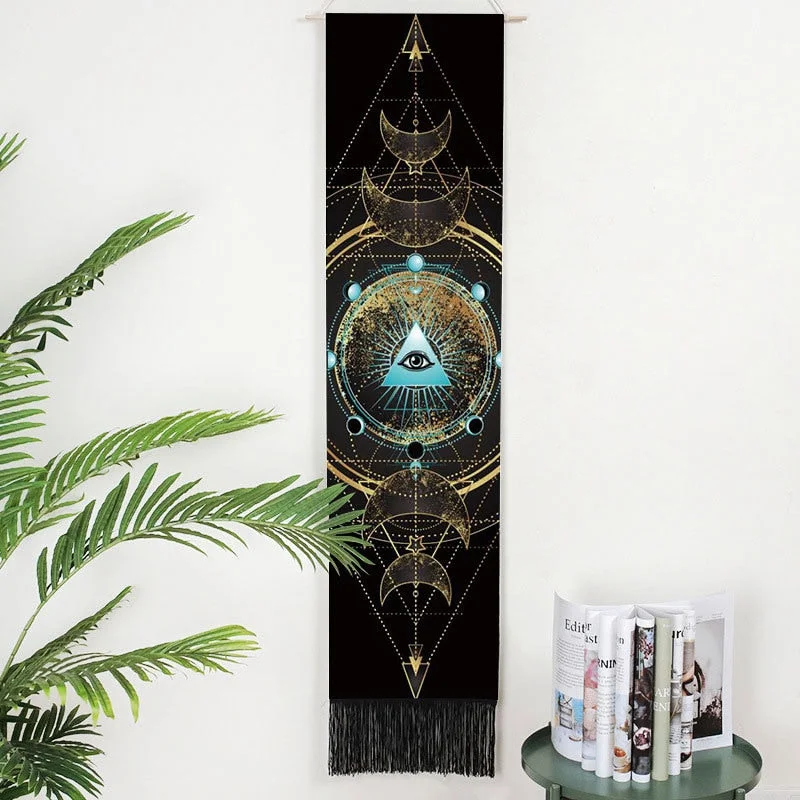 Black Tarot Card Constellation Tapestry Wall Hanging Astrology Divination Phase Tapestries Home Bedroom Office Galaxy Decor