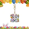 (US Only)PET Double Sided Special Shaped Easter Alphabet DIY Diamond Painting Keychain