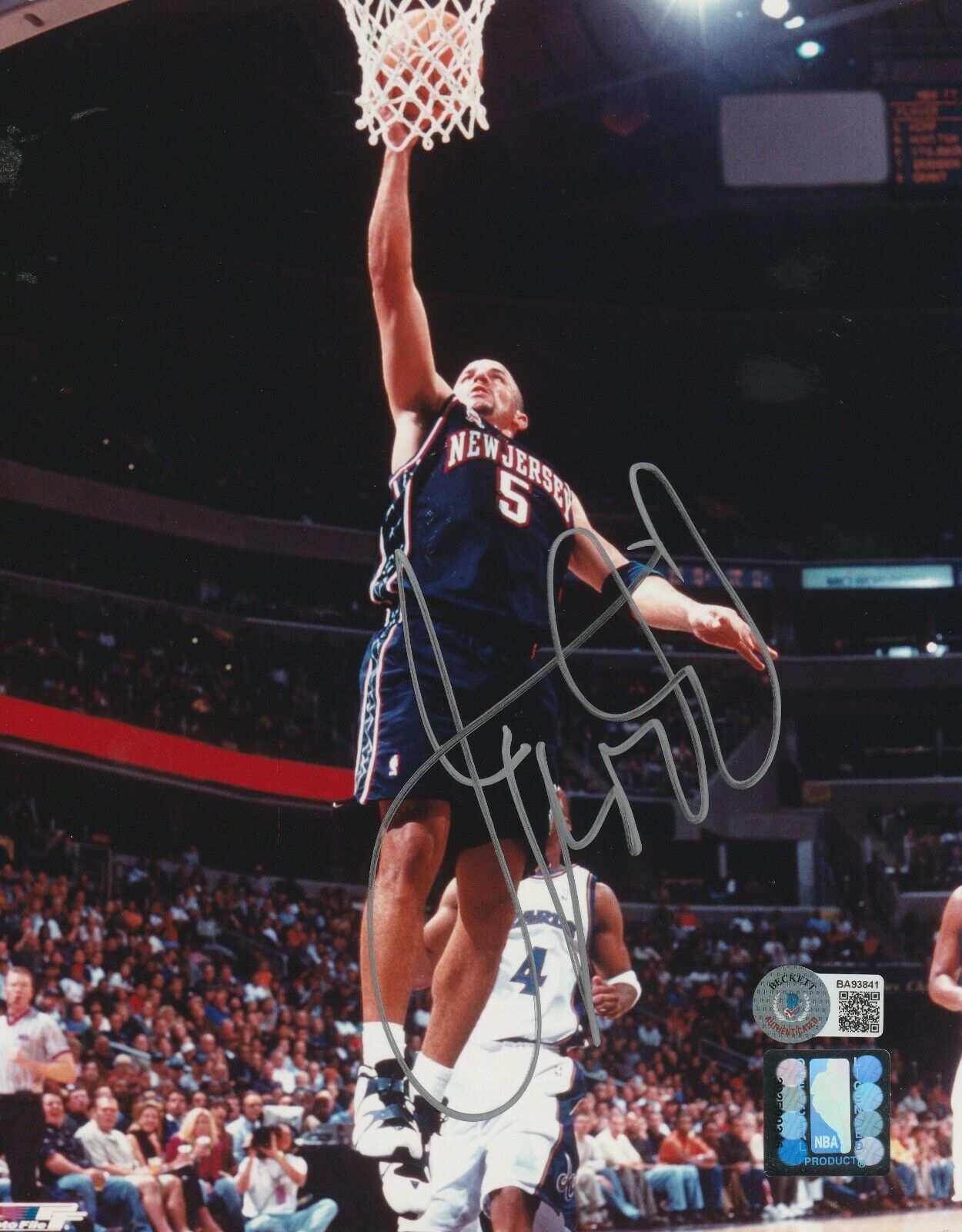 JASON KIDD Signed New Jersey NETS 8x10 Photo Poster painting w/ Beckett COA (BAS) - NBA TOP 75!