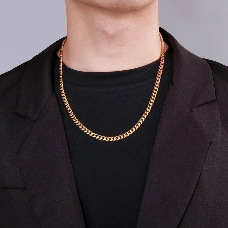 1 Piece Fashion Solid Color Stainless Steel Plating 18k Gold Plated Unisex Necklace