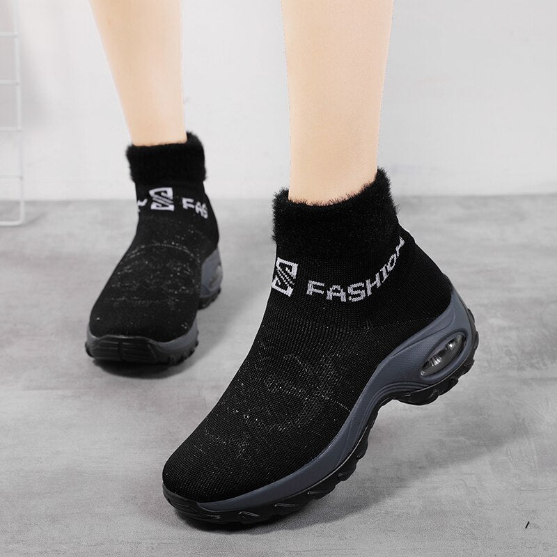 Comelyy  Winter Women Warm Fur Sock Boots mumuwear