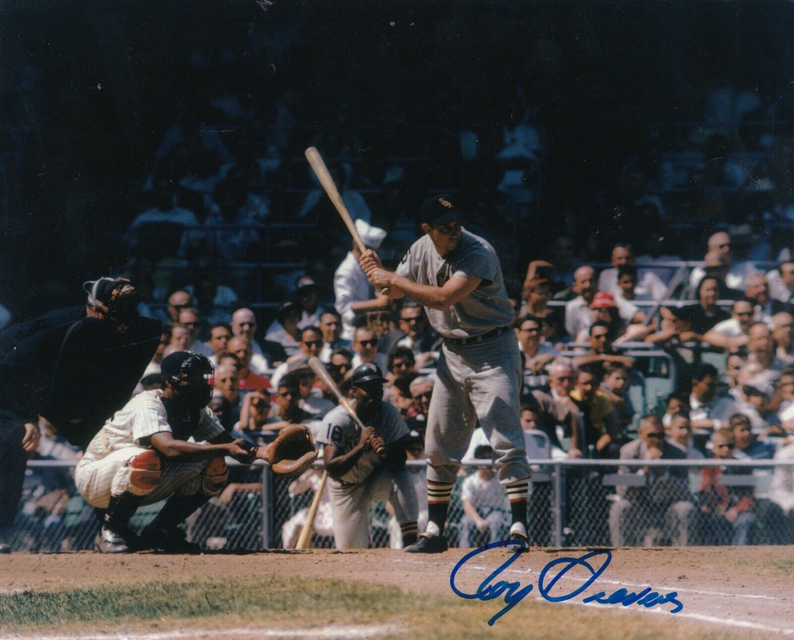 ROY SIEVERS CHICAGO WHITE SOX ACTION SIGNED 8x10