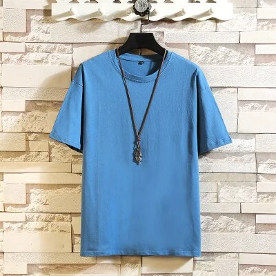 Fashion Short Sleeves Korea Black White Red O NECK T-shirt Men's Cotton 2020 Summer Clothes TOP TEES Tshirt Plus OverSize M-5X