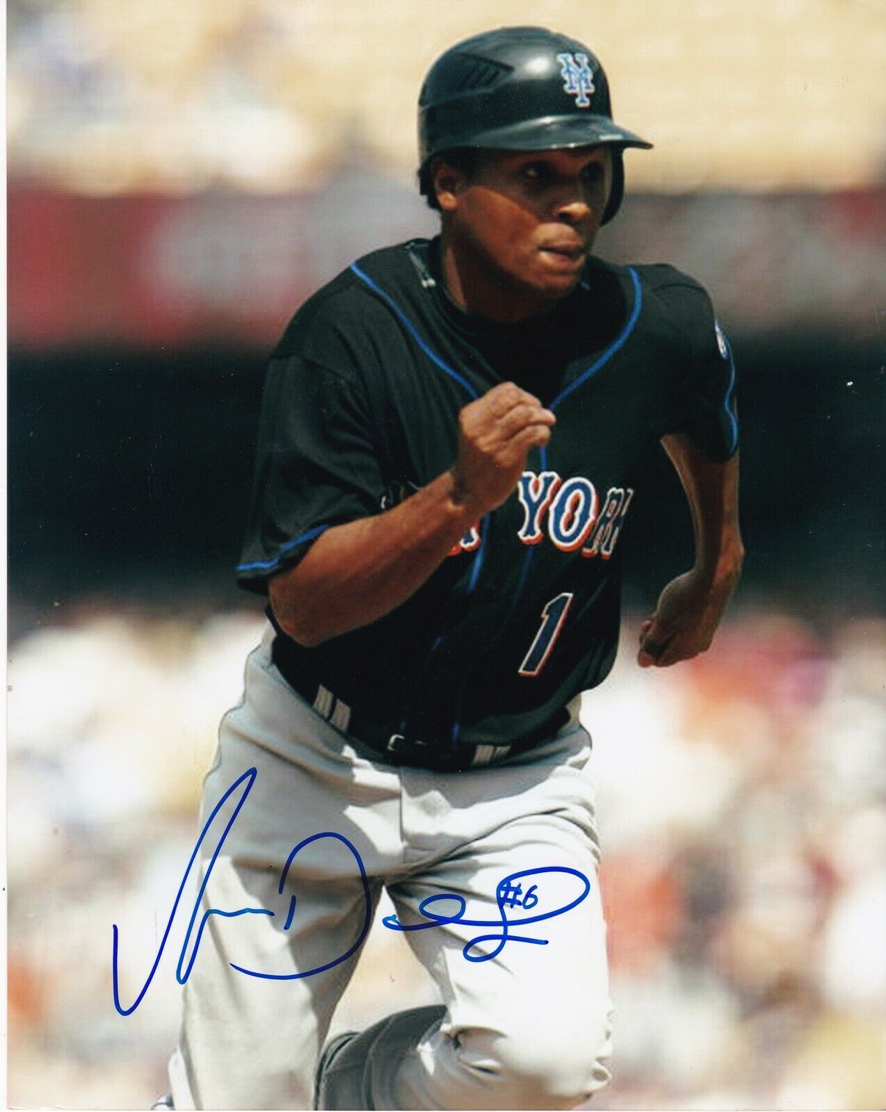 ANDERSON HERNANDEZ NEW YORK METS ACTION SIGNED 8x10