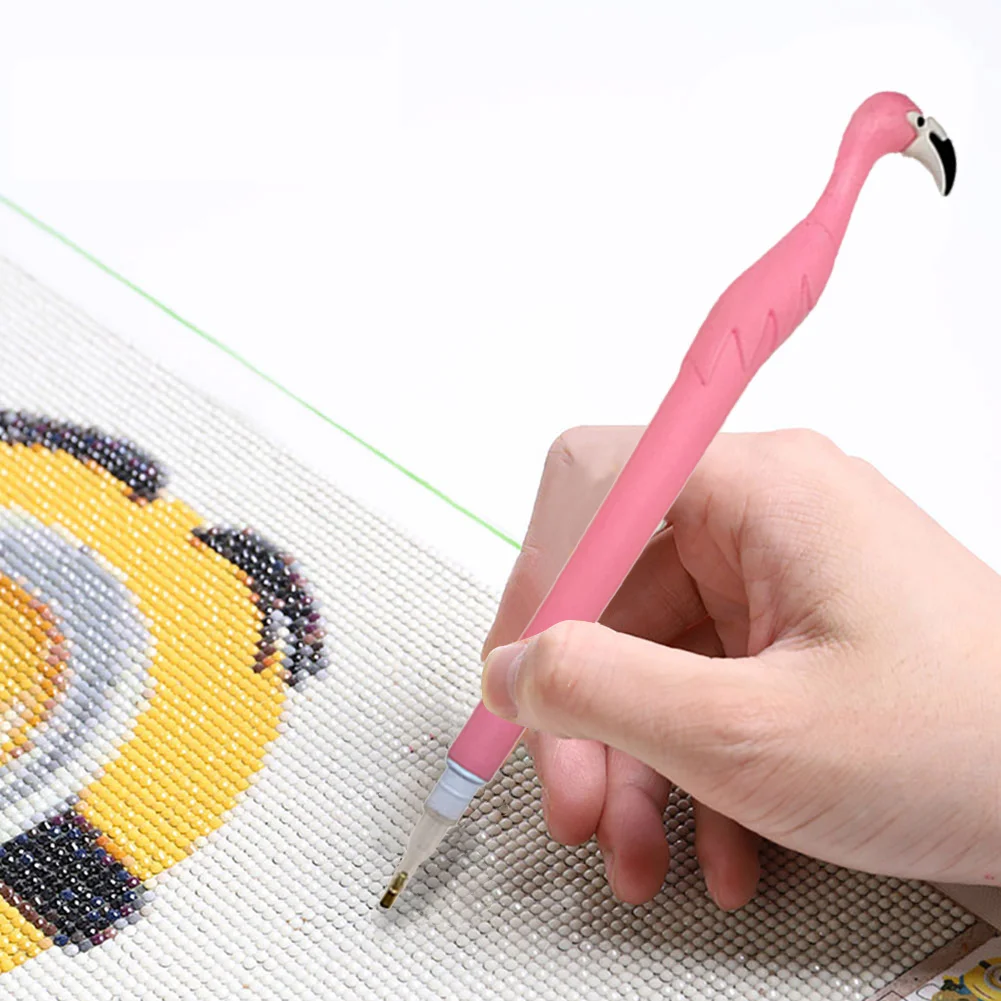 Cute Flamingo Diamond Painting Pen Kit with Clay Tips Tray for Diamond Painting