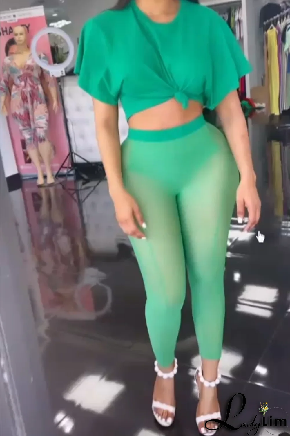 Black Fashion Solid Split Joint O Neck Short Sleeve Two Pieces