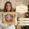(25x25cm)DIY Pearl Painting Xmas Framed Handmade Pearl Material Art Kit Living Room Decor