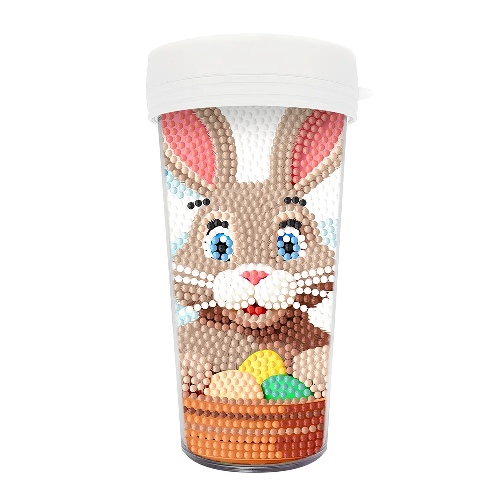 DIY Easter Rabbit Egg 470ML Travel Home Diamond Painting Art Water Cup BPA Free With Lid