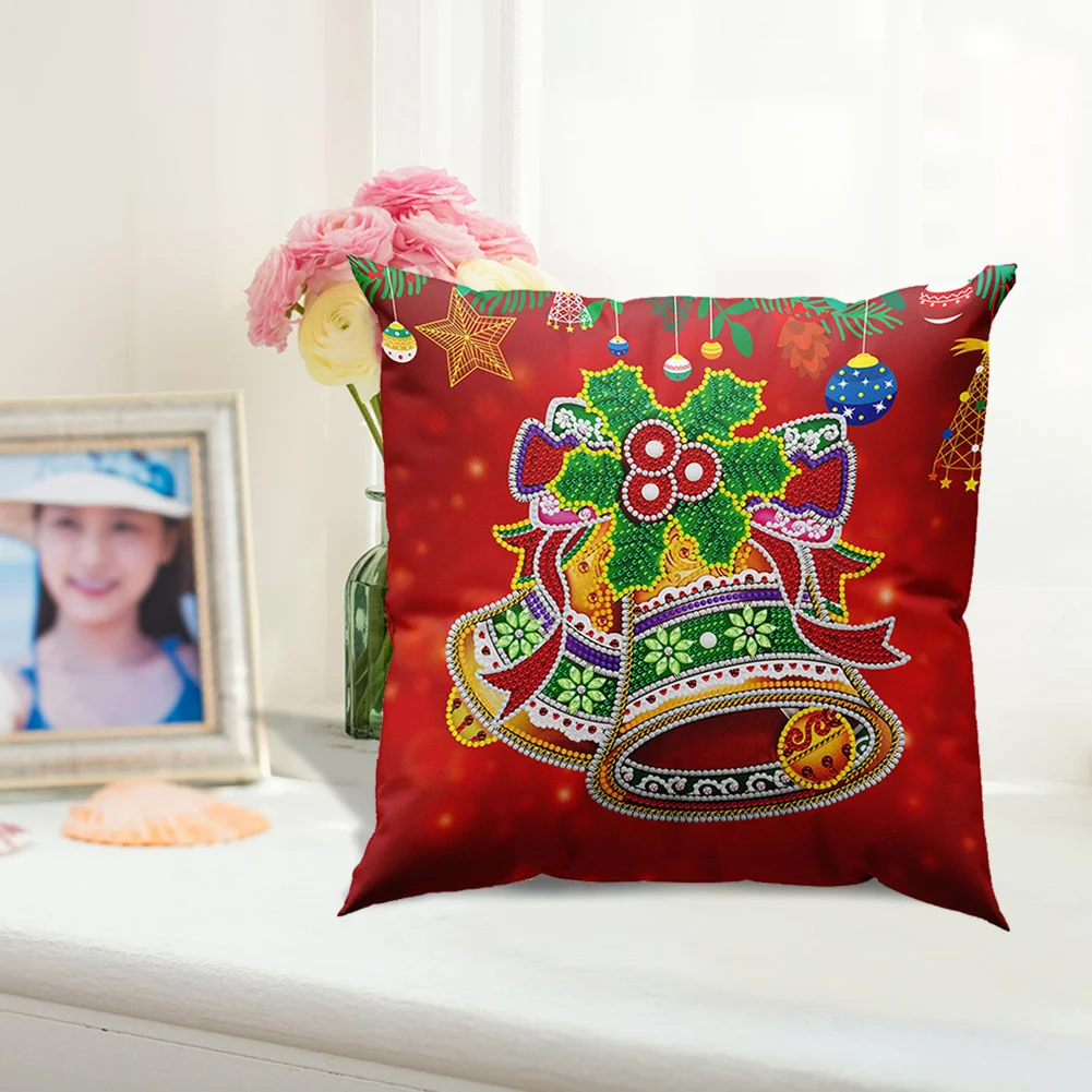 DIY Diamond Painting Pillow Case - Christmas Bell(30*30cm)(Single Side)