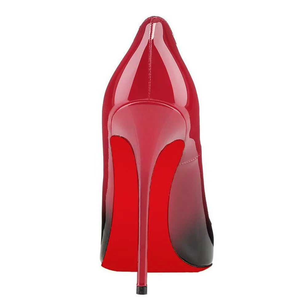 120mm Red Bottom Gradient High Heels Fashion Patent Pumps-MERUMOTE