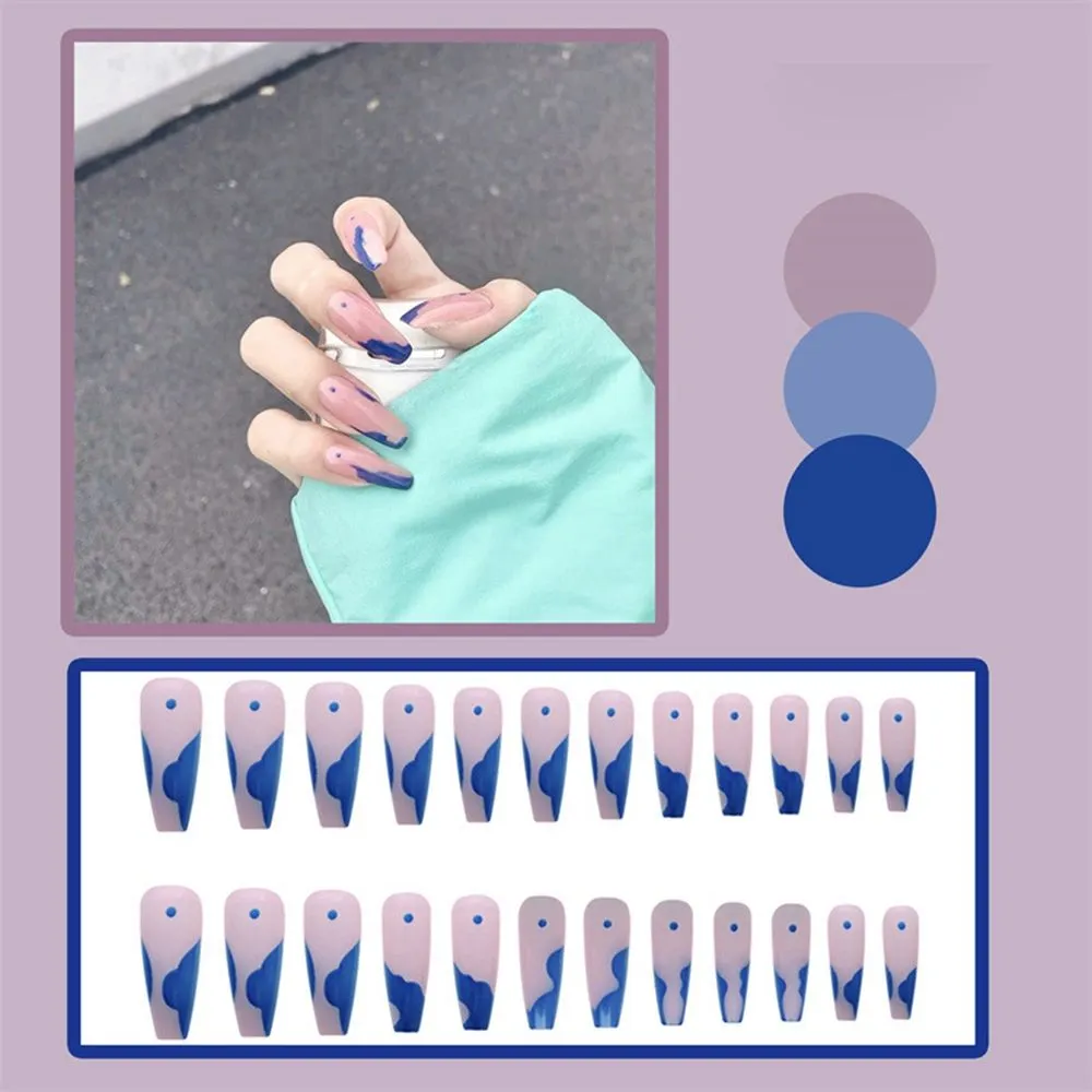 Coffin False Nails Sticker Cherry Sauce with Mandarin Duck Design Artificial Nail Decoration Art Manicure Full Tips Fake Nails-Nail Inspo
