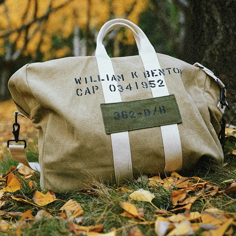 Military Vintage Canvas Motorcycle Canvas Tote Satchel Bag