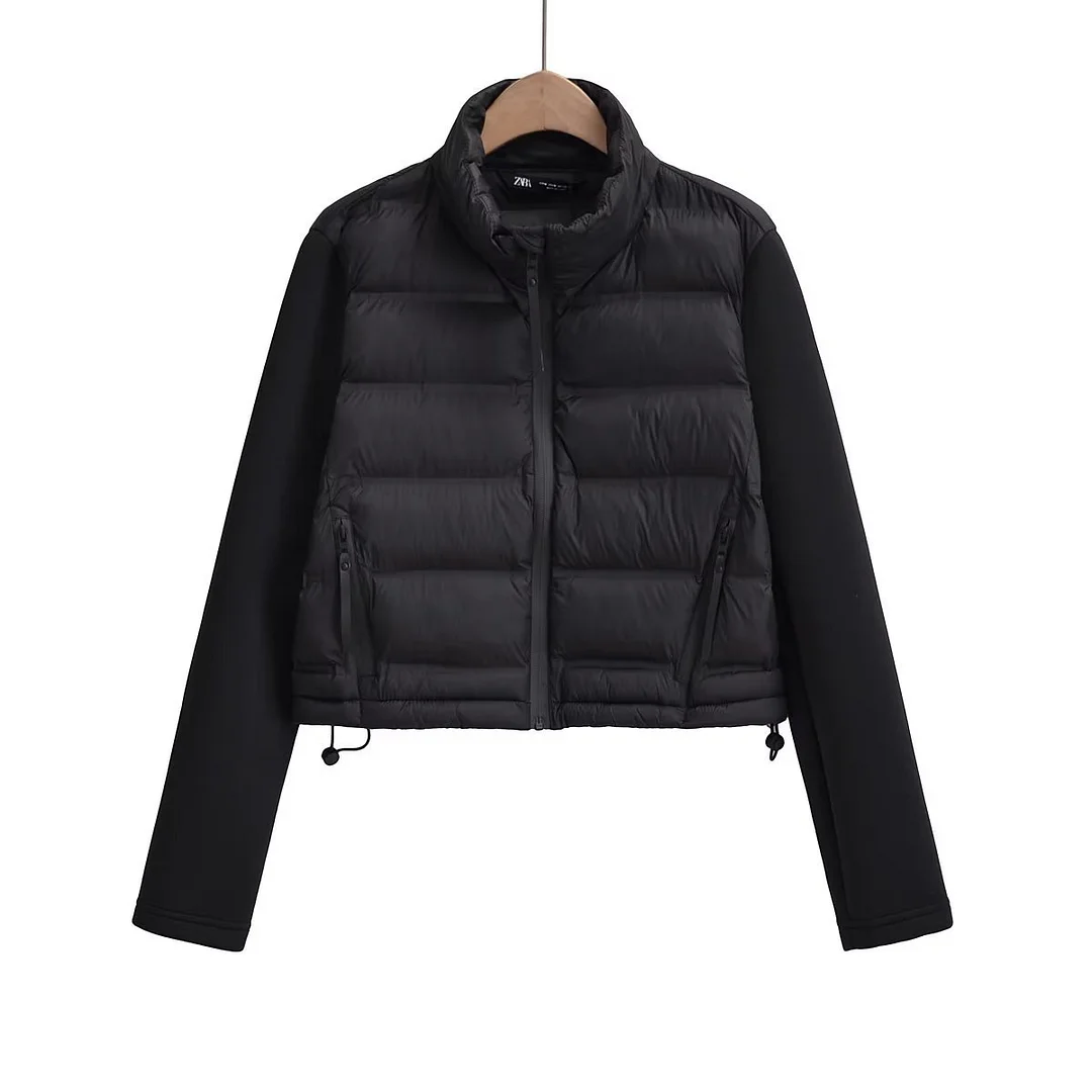 Toloer 2024 Autumn And Winter New Women's Urban Casual Sleeves Splicing Cotton Jacket W027 9316-Outfit Ideas