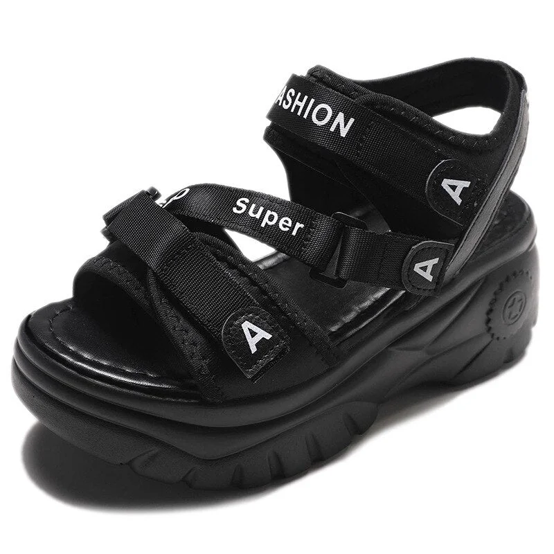 fujin 2021 platform sandals women summer shoes buckle Slides casual sandals women's sports shoes summer  sandalia mujer 2021
