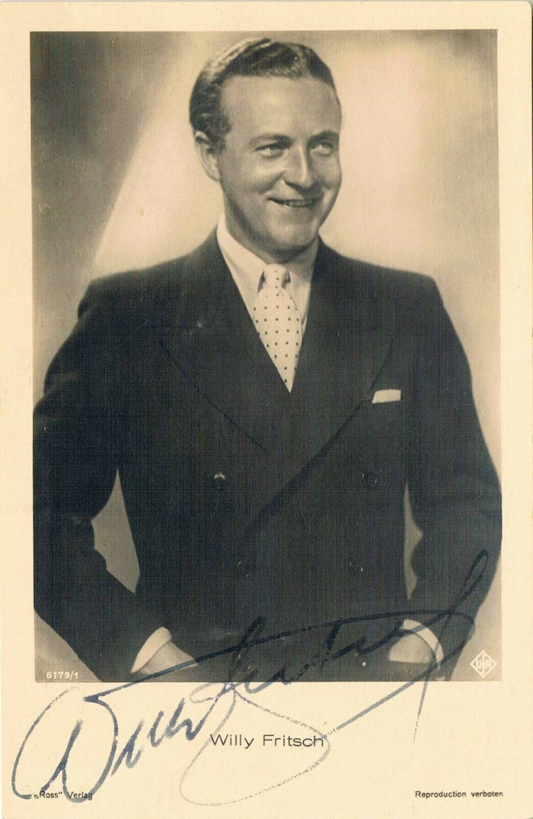 Willy Fritsch 1901-73 genuine autograph signed postcard Photo Poster painting 3.5x5.5