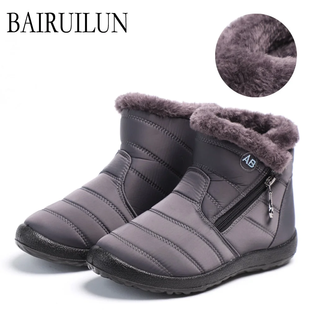 Women Boots Waterproof Snow Boots Female Plush Winter Boots Women Warm Ankle boots Winter Shoes Women casual flat shoes 2020