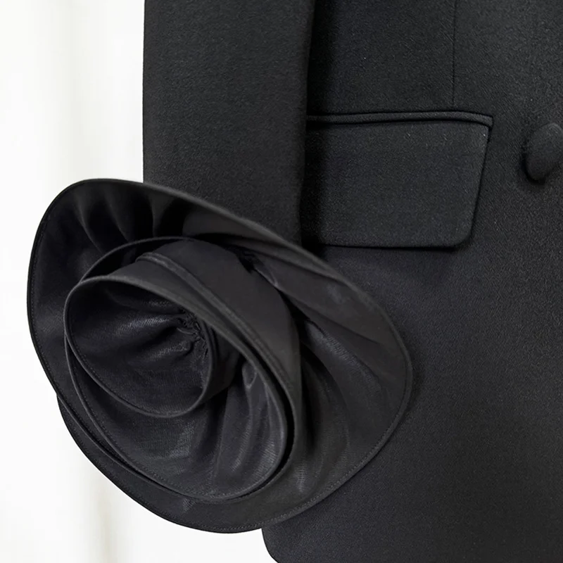 Nigikala Nigikala Star Fashion New Cuff Three-Dimensional Flower Decoration Double Buckle Repair Suit Jacket