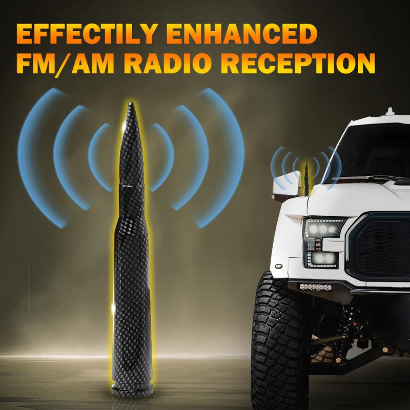 14cm Carbon Fiber Bullet Antenna Mast Power Radio AM/FM Replacement Universal