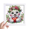 5D DIY Partial Special Shaped Drill Diamond Painting Kit Bear Decor With Frame Kit 18x18cm