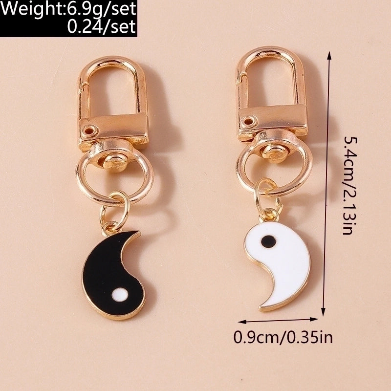 Chinoiserie Tai Chi Alloy Keychain