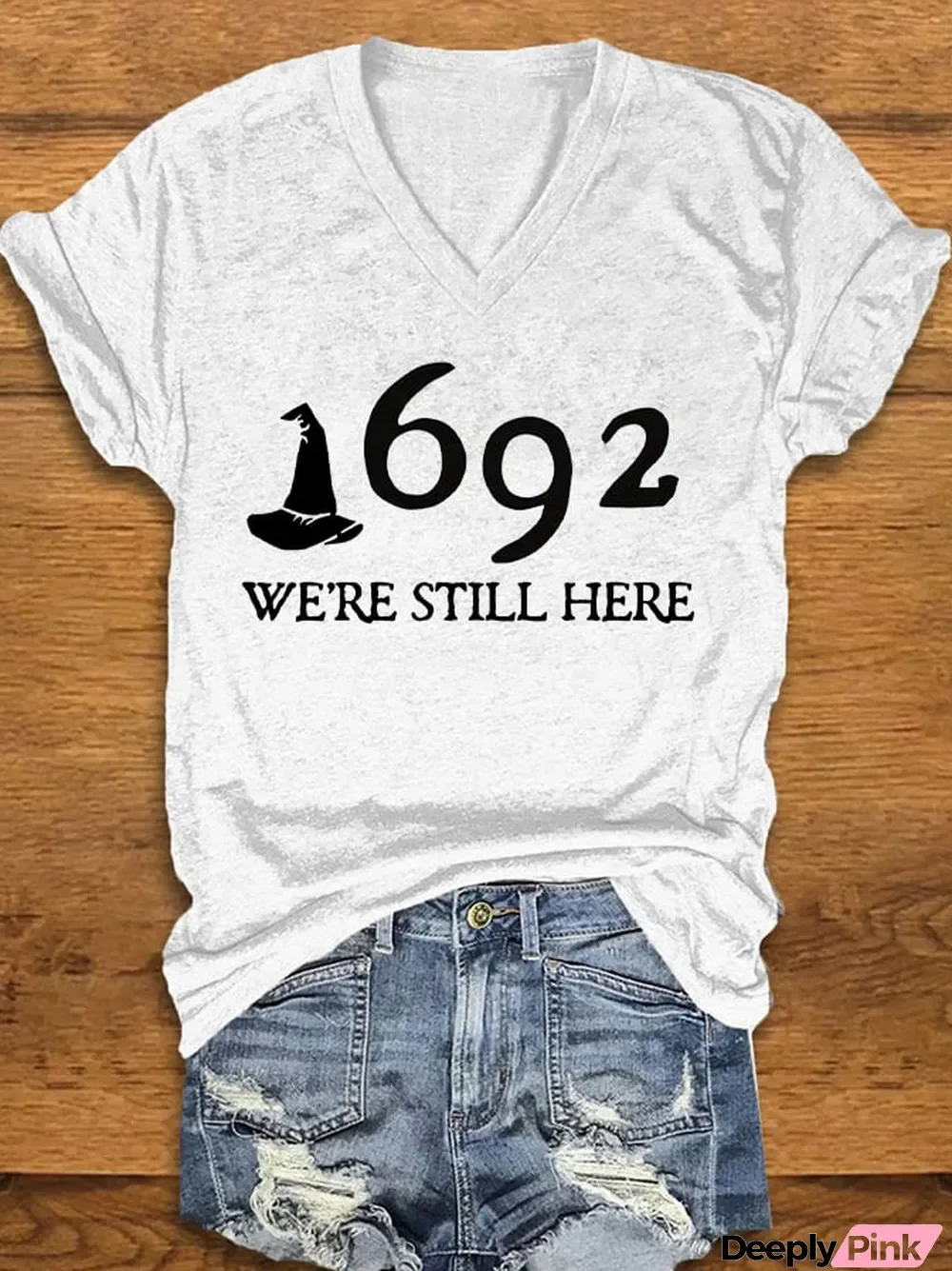 Women's 1692 Salem Witch "We're Still Here" Print T-shirt