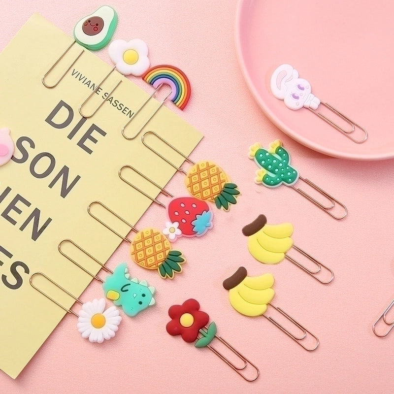 Accessories Cartoon Animal Fruit Paper Clip Shape Bookmark