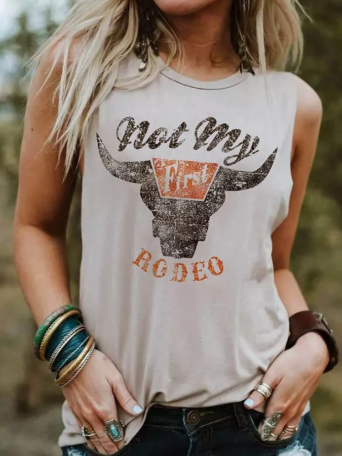 Casual Rodeo Print Tank Top