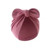 New children's solid color turban hat baby Indian hat baby ball knotted hat ins Europe and America wholesale rabbit ear pullover hat