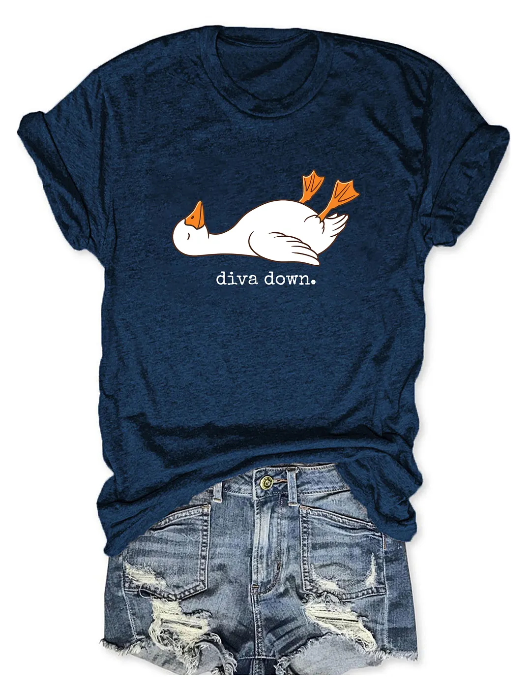 Diva Down Funny Goose T-shirt