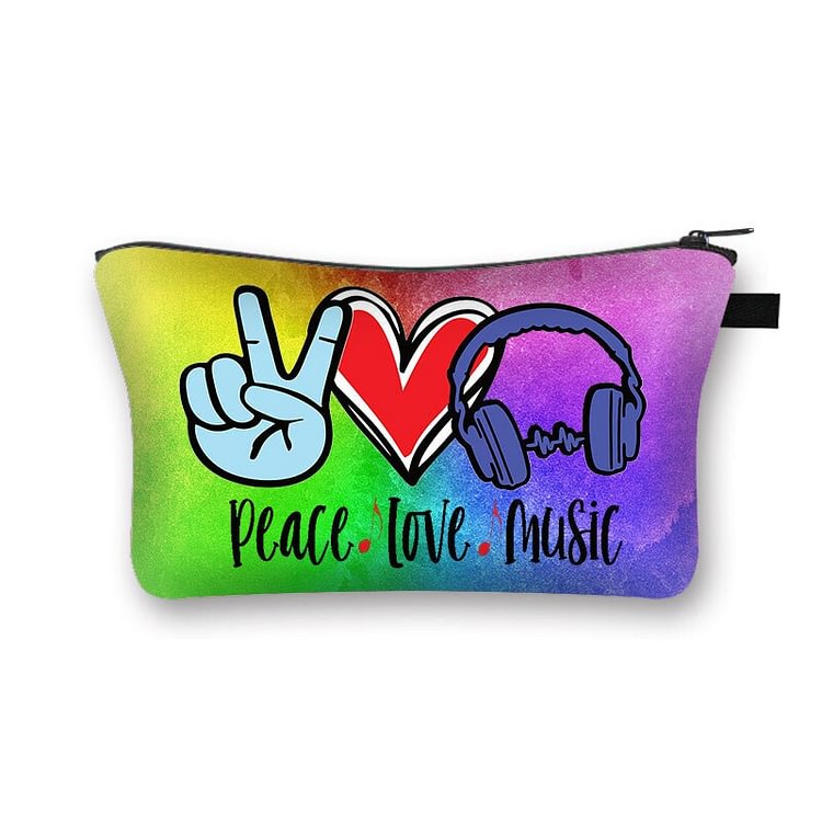 Music Printed Hand Hold Travel Storage Cosmetic Bag Toiletry Bag