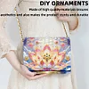 (US Local)DIY Lotus Diamond Art Wooden Coin Pouch with Chain 5D Diamond Painting Purse