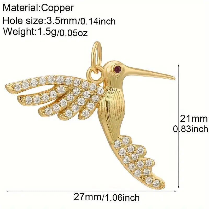 1 Piece 16 * 21mm Hole 3~3.9mm Copper Zircon 18K Gold Plated Angel Star Heart Shape Polished Pendant Jewelry Accessories
