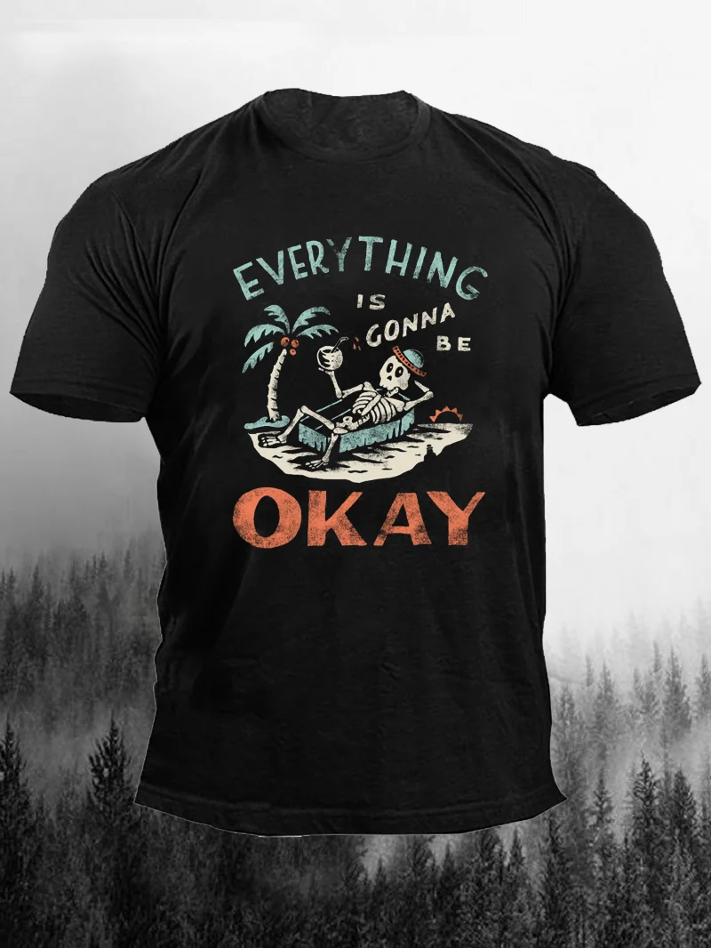 Skeleton On Vacation Graphic T-Shirt in  mildstyles