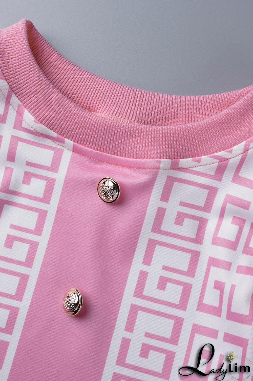 Coffee Sexy Print Buckle O Neck Sleeveless Two Pieces