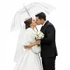 52 Inch Large Clear Bubble Umbrella Bulk with Classic Hook Handle Decorative Clear Wedding Dome Umbrella with Thank You Tags and Rope Guest Souvenirs for Wedding Party Bridal Favors