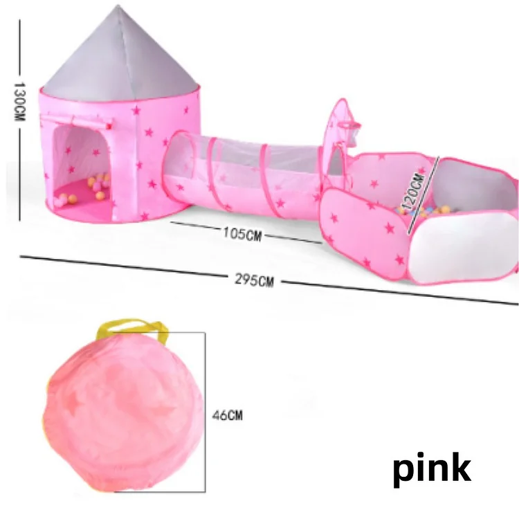 3in1 2Color Children Tent House Toy Ball Portable Tipi Interactive Pit 