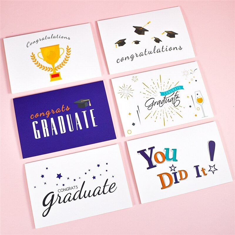 Graduation Note Card Graduate 6x4 Greeting Cards with Envelope Stickers Blank Inside Finish School Postcard