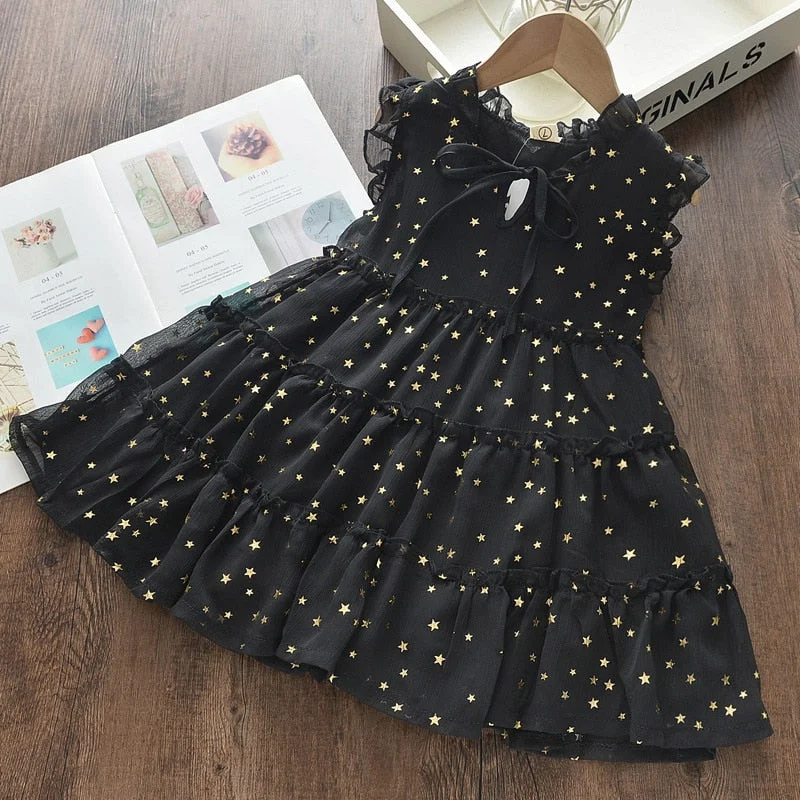 Bear Leader Girls Princess Dress New Summer Kids Party Dresses Star Sequins Costumes Fashion Girl Gown Children Clothing 3 7Y