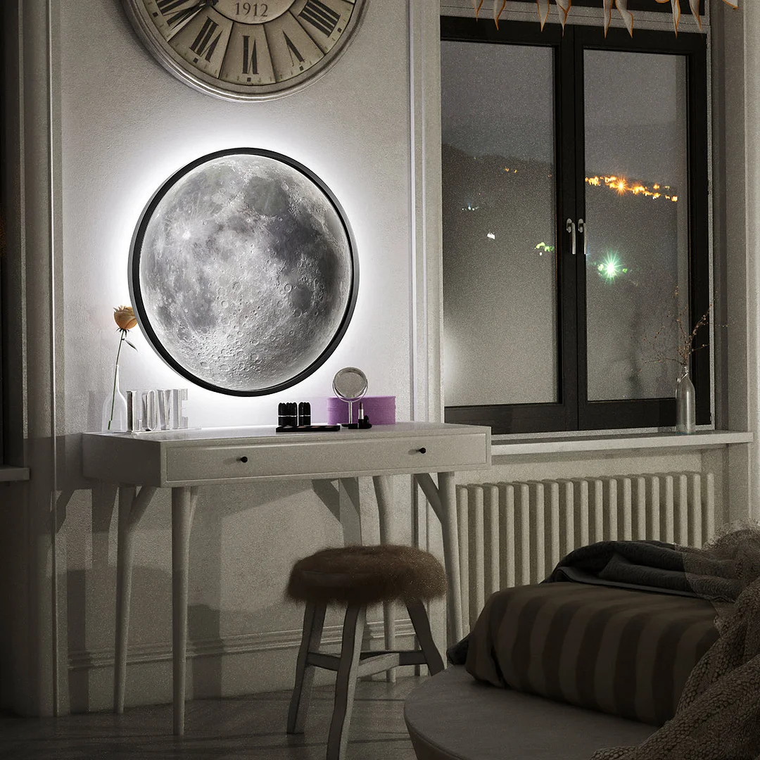 Luminous Moon Mirror Illuminated Moon LED Moon Mirror Lamp Round Mirror Big Size