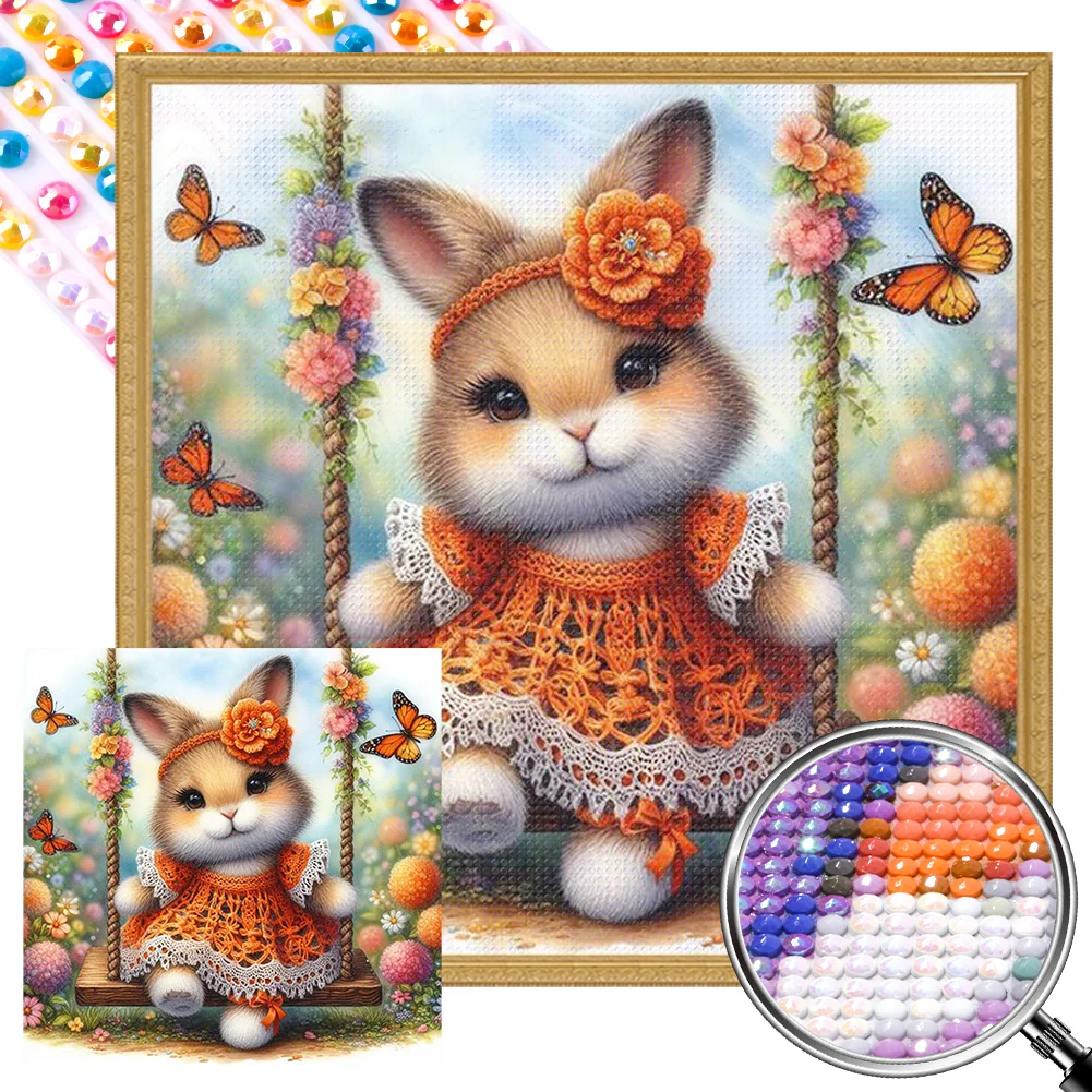 Full Round Partial AB Diamond Painting - Rabbit(Canvas|35*35cm)