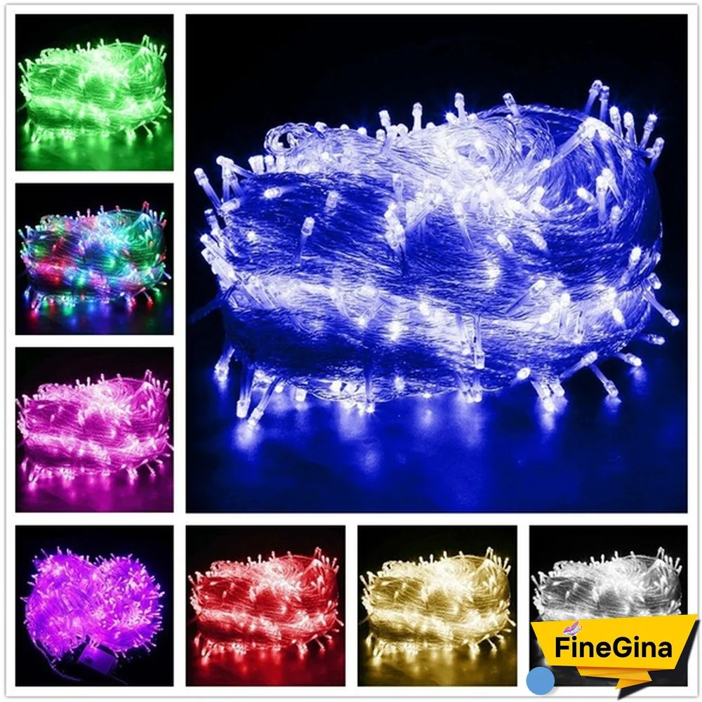 Holiday Led Christmas Lights Outdoor 100M 50M 30M 20M 10M Led String Lights Decoration For Party Holiday Wedding Garland