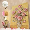 DIY Pearl Painting Pink Roses for Home Wall Decor with Frame(40x30cm)