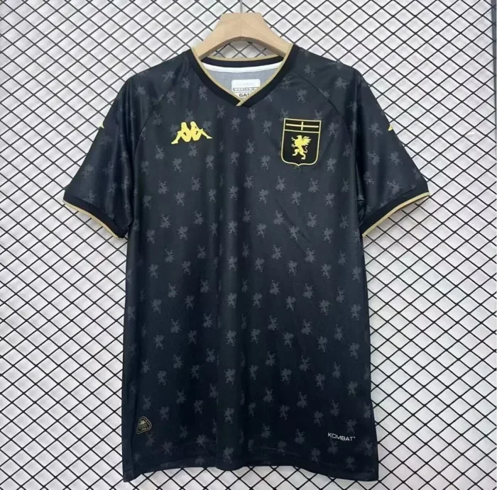 Fan Version 2024-2025 Genoa Second Away Black (without Sponor Logo) Soccer Jersey