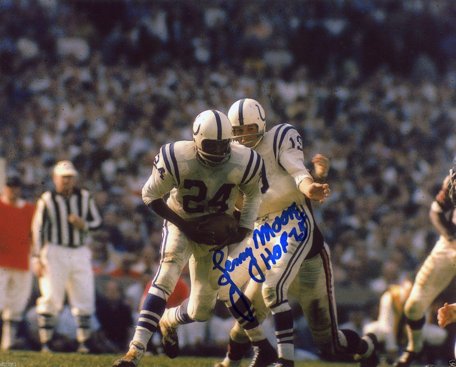 Lenny Moore Autographed Signed 8x10 Photo Poster painting ( HOF Colts ) REPRINT