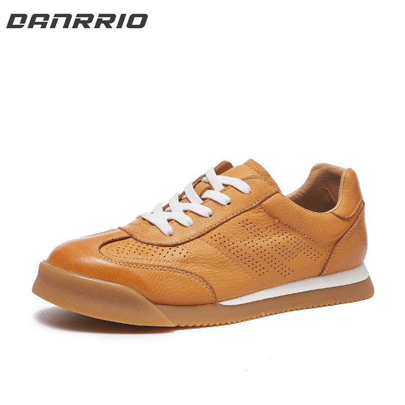 DANRRIO Handmade Retro Casual Cowhide Perforated Soft-soled Shoes DANRRIO.COM DANRRIO