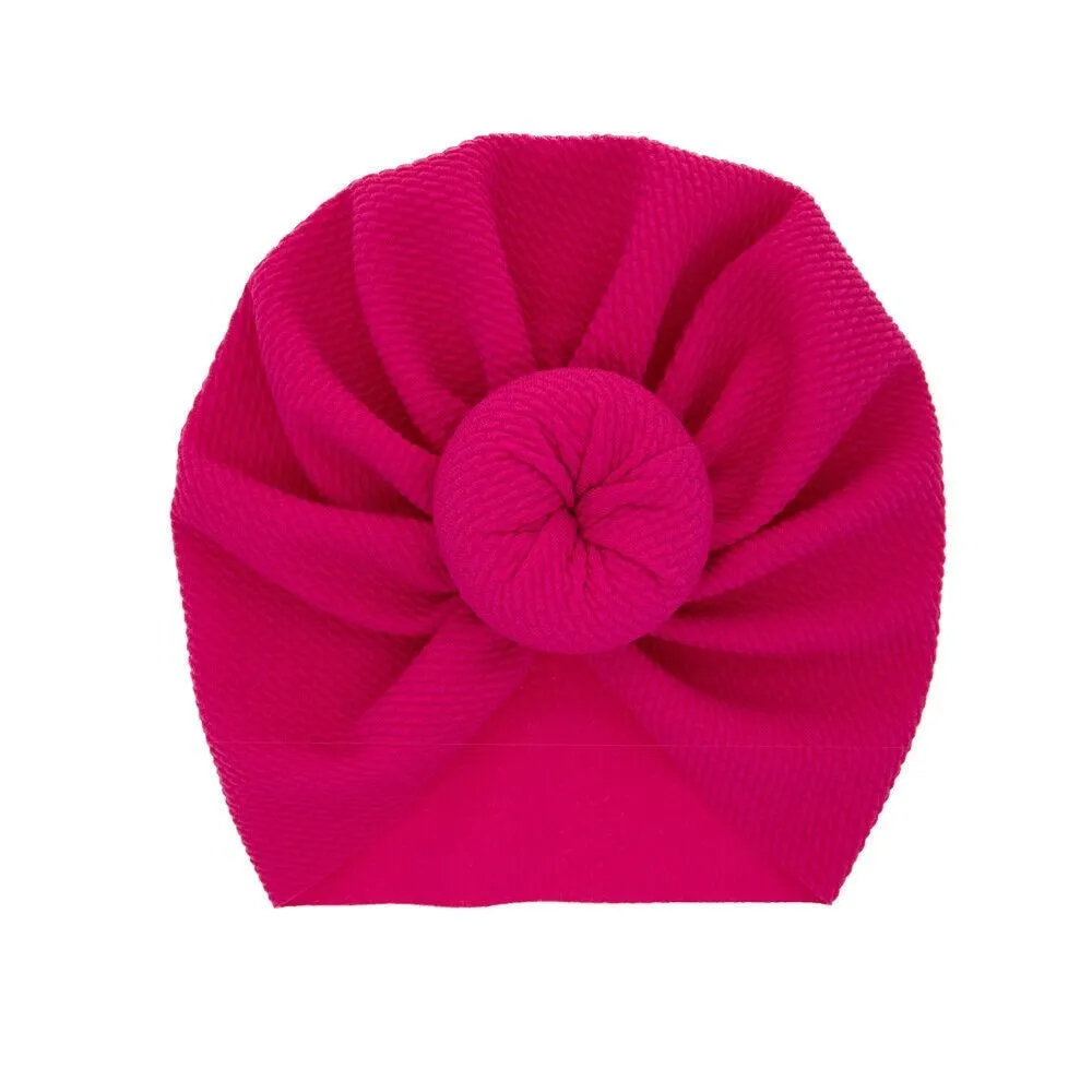 2019 Baby Accessories Newborn Toddler Kids Baby Boy Girl Solid Knot Hats Turban Cotton Beanie Candy Color Hat Winter Warm Cap