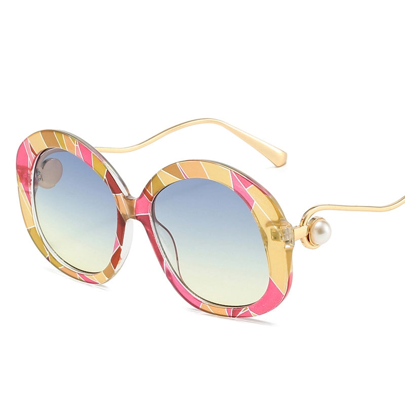 Vacation Minimalist Color Block Ac Round Frame Full Frame Women’s Sunglasses