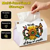 God Sunflower DIY PULeather Diamond Painting Tissue Box for Adults Beginners Large Size Diamond Art Paper Storage Holder for Living Room Bedroom Bathroom Table Decor